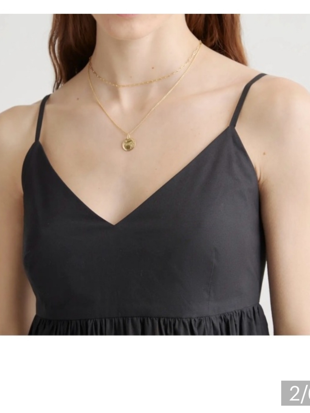 Quince Black Maxi Dress with Spaghetti Straps - Picture 2 of 7